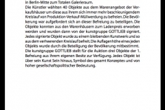 kunstgruppe GOTTLIEB mit Ausbruch - die Befreiung der Objekte im Forum unter den Linden, Auszug aus dem Auktionskatalog